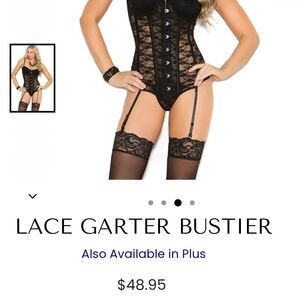 Black Lace Garter Bustier